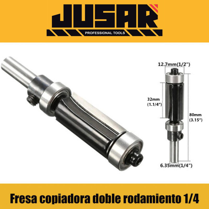 Fresa Madera Copiadora 30° Grados Vástago 1/4 Alta Dureza